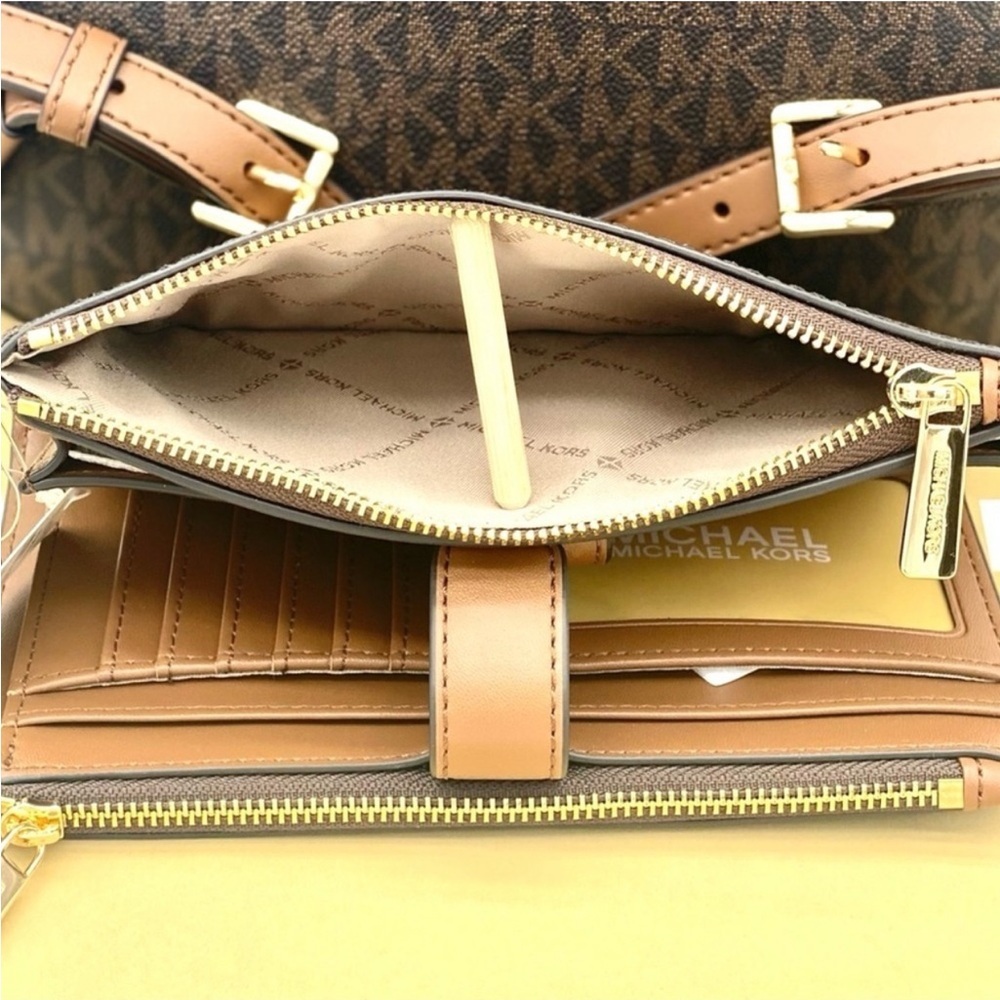 MICHAEL KORS JAYCEE MEDIUM BACKPACK and DOUBLE ZIP WALLET SET - Picture 8 of 14